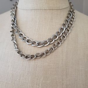 Silver chain in chain necklace